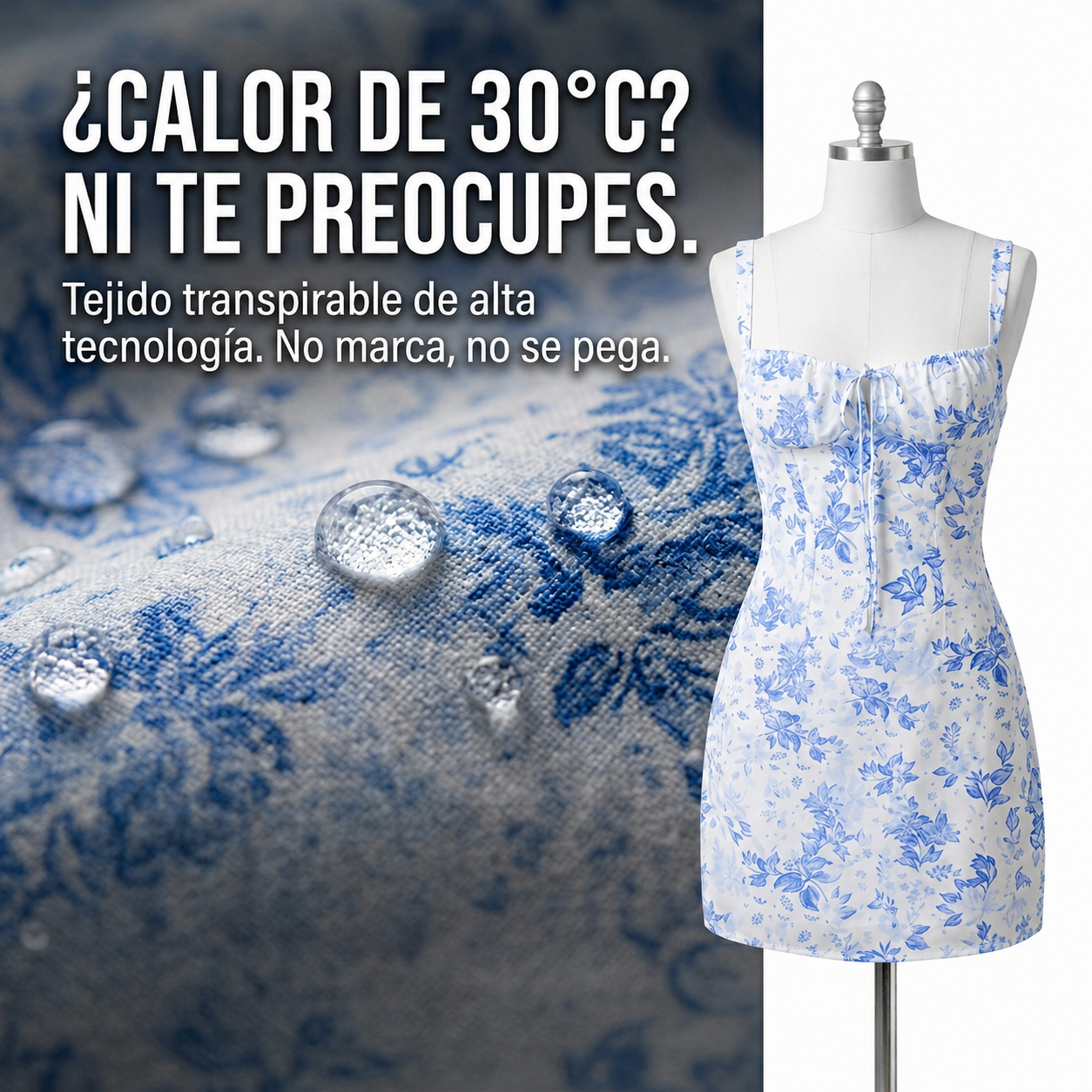 VALERIA MINI VESTIDO CORSÉ FLORAL AZUL