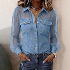 Blusa elegante con efecto vaquero