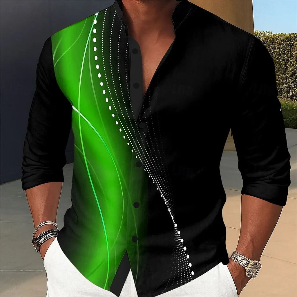 Camisa Líneas Geométricas 3D.
