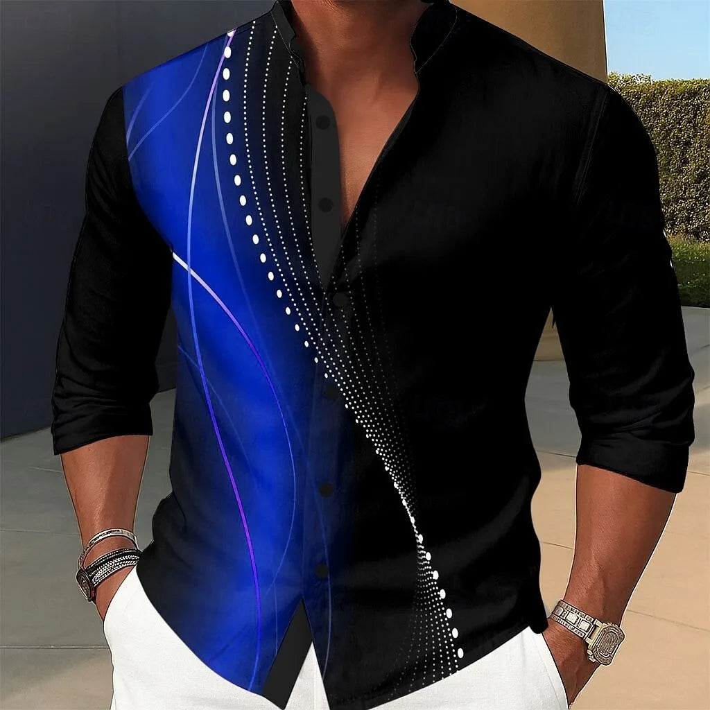 Camisa Líneas Geométricas 3D.