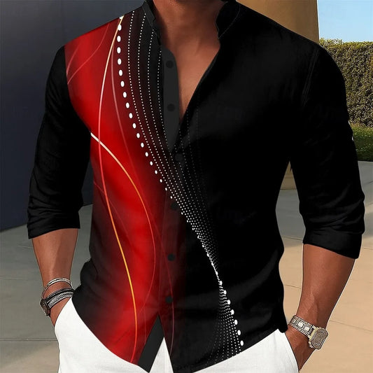 Camisa Líneas Geométricas 3D.