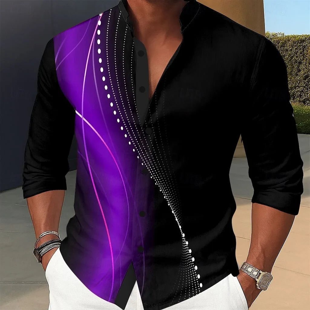 Camisa Líneas Geométricas 3D.