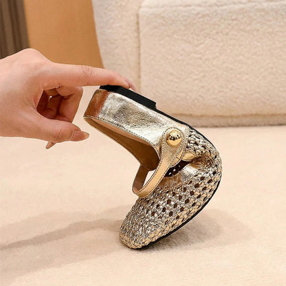 ZARA ™ ┃ Zuecos en Tejido Trenzado con Punta Cuadrada