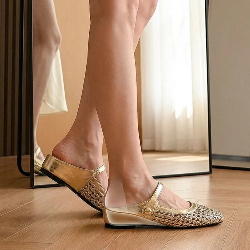 ZARA ™ ┃ Zuecos en Tejido Trenzado con Punta Cuadrada