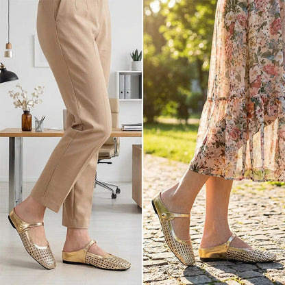 ZARA ™ ┃ Zuecos en Tejido Trenzado con Punta Cuadrada